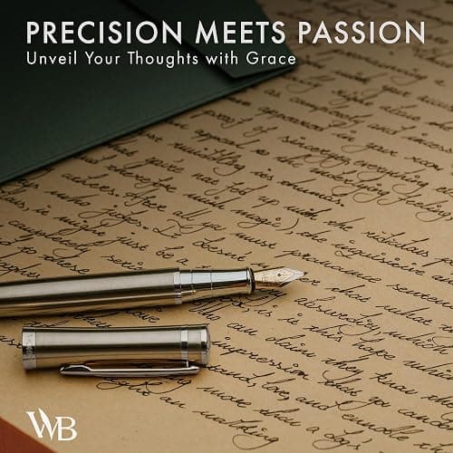 Wordsworth & Black Fountain Pen Gift Set, Includes Bottle, 6 Cartridges, Refill Converter, 4 Replacement Nibs, Premium Package, Journaling, Calligraphy, Smooth Writing Pens [Black Gold] thumbnail 8