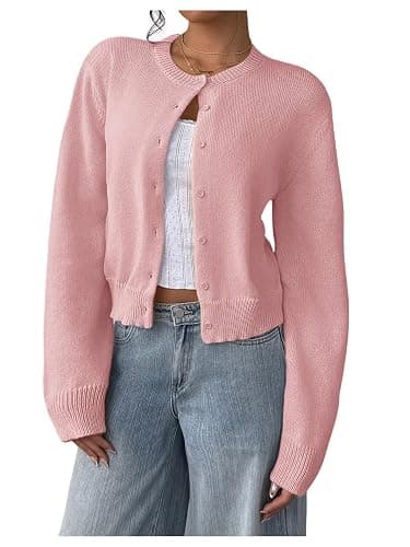SOLY HUX Women's Button Down Cropped Lightweight Cardigan Sweater | Cute Fall Fashion, 2026 - Image 1