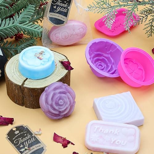 MuseLuxe Soap Making Kit for Adults & Kids - Soap Making Supplies with Melt and Pour - Base,6 Silicone Molds, Colorant,Fragrances,Dried Flowers,Gift Card,DIY Craft Kit for Beginners thumbnail 7
