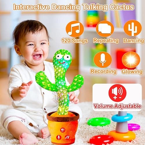 Vitosup Volume Adjustable Dancing Talking Cactus Toy, Interactive Baby Toys Mimicking Singing Repeating, Kids Baby Toys Gifts for Boys Girls, Xmas Gifts for Grandkids, Stocking Stuffers for Kids thumbnail 4