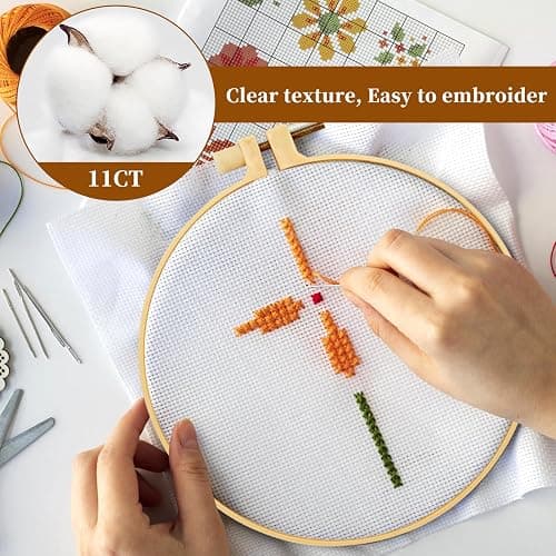 6 Pièces 20 x 20 CM Tissu pour Point de Croix,Blanche Tissu à Broder en pur Coton,Réserve Classique Toile Aida,Meilleure Qualité Tissu Broderie, pour la Confection de Vêtements Travaux,Manuels thumbnail 3