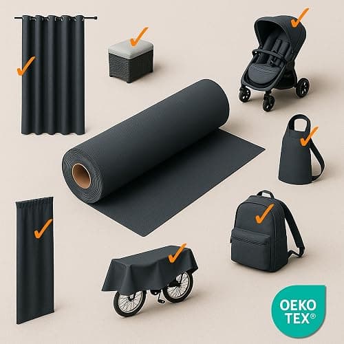 Tela impermeable por metros 5M x 160 cm - Tejido resistente al agua para exterior ideal para cojines cortinas fundas muebles de jardín y proyectos de costura Burdeos Certificado Oeko-Tex thumbnail 4
