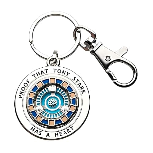 Iron Man Marvel Tony Has A Heart 3D Metal Key Chain | Officially licensed Arc Reactor design, durable metal construction, o-ring and lobster claw clasp, gift for Marvel fans thumbnail 9