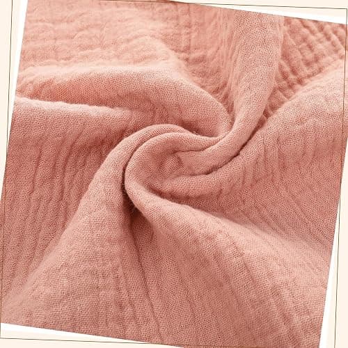 GSrenyu 5 Pack Muslin Squares Baby Muslin Cloths Burp Cloths - Natural Cotton Wipes, Essentials for Newborn Wiping, Bathing, Feeding - White,pink,blue,dark Pink,brown thumbnail 4