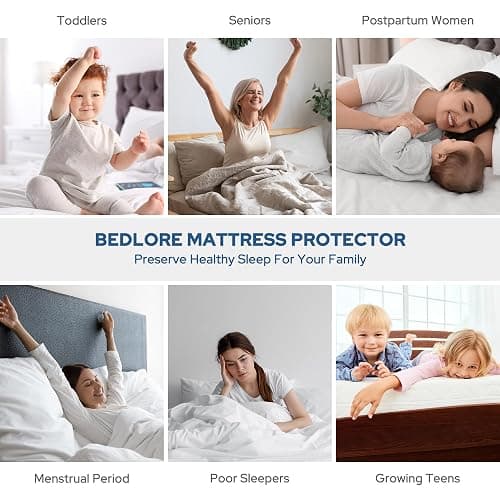 BEDLORE Waterproof Mattress Protector, Twin XL Size Mattress Pad with Deep Pocket 6"-15" Depth, Soft Breathable Dirt-Proof Bed Mattress Cover for Bedroom, College Dorm (Gray) thumbnail 6
