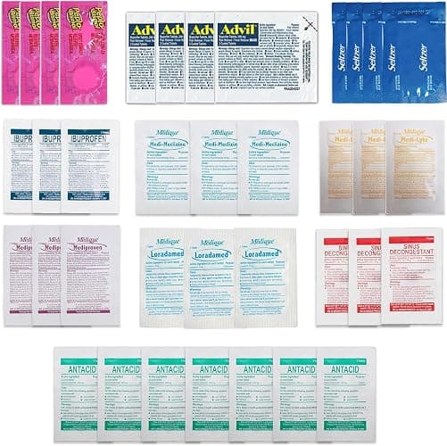 Travel Essentials Medicine Variety Pack with Travel RX Kit & Travel Medicine Kit for Travel, Work, Camping, Cruises - 37 Individually Wrapped Travel Size Medicine Packets (2 Pack) - 2 - Image 1