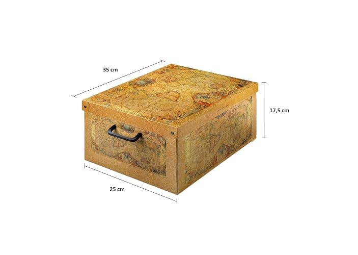 Lavatelli Baulino Marco Polo Boite de Rangement avec Couvercle, Organizer en carton, Rangement Vetement, Meuble de Chambre, Bureau, Organisateur Tiroir, Boite Cadeau, SMALL thumbnail 2
