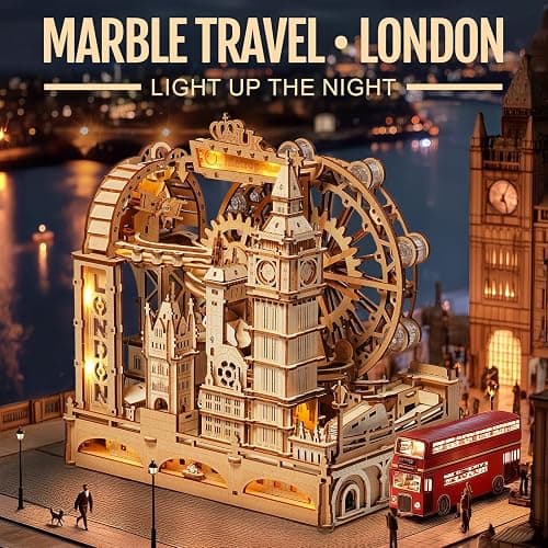 ROKR 3D Wooden Puzzles for Adults,Marble Travel London,431Piece 3D Puzzles,Marble Run Gift for Adults thumbnail 3