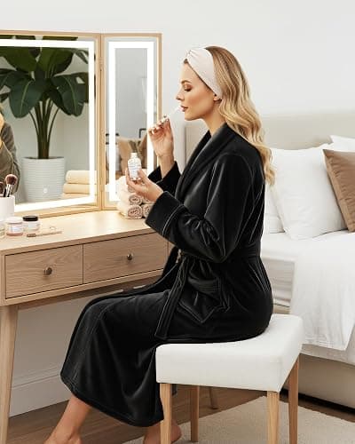 NY Threads Premium Womens Robe, Plush Fleece Long Bath Robe for Women, Fluffy Soft Women's Bathrobe thumbnail 6