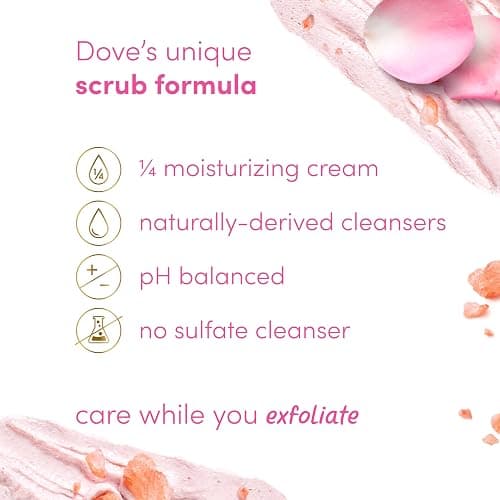 Dove Himalayan Salt & Rose Oil Body Scrub Exfoliates and Deeply Nourishes for Smooth, Radiant Skin 15 oz thumbnail 4