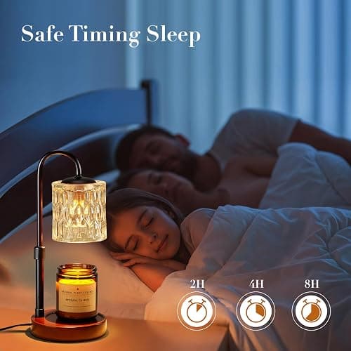 Briever Dimmable Candle Warmer Lamp with Timer, Height Adjustable Electric Candle Wax Warmer, Christmas Birthday Gifts for Women Mom, House Warming Gifts New Home Room Decor, Walnut Solid Wood Base thumbnail 6