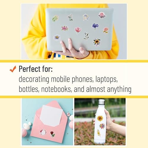 Mr. Pen- Floral Stickers Laptop, 74 pcs, Stickers for Water Bottles thumbnail 6