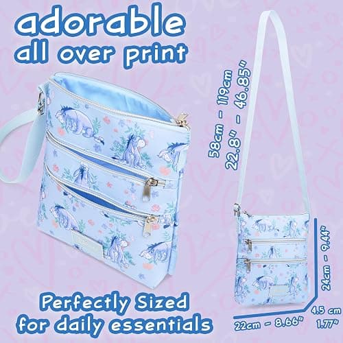 Disney Stitch Girls Purse Cross Body Bag for Kids Teens Women Shoulder Bag with Adjustable Strap Fashion Handbag Stitch Gifts (Blue, Eeyore) thumbnail 6