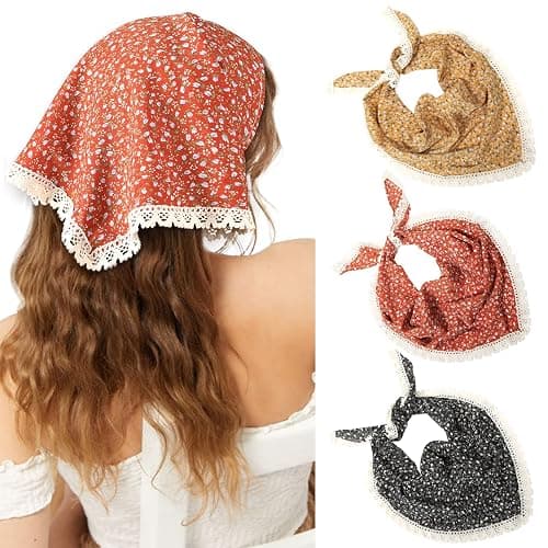 Bandana Headband Chiffon Scarf Headbands - Hair Bandana Floral Elastic Hair Kerchief Print Hair Scarves Kerchief for Women - Image 1