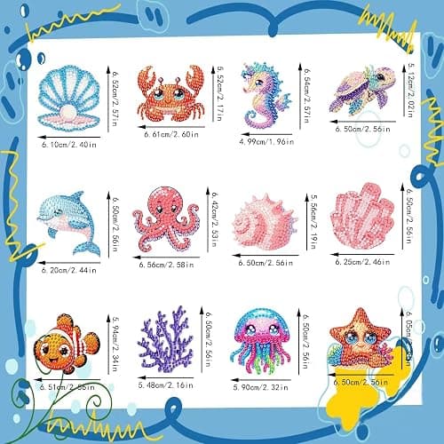 12 PCS Diamond Art Keychain Kits, DIY Diamond Painting Crafts, Beginner Art Kit, Arts & Crafts Gift thumbnail 3