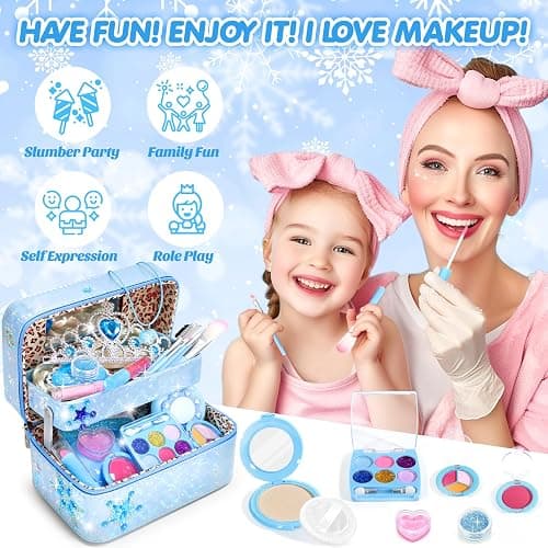 INNOCHEER Kids Makeup Kit for Girl Toys, Frozen Toys for Girls Makeup Kit, Washable Make Up for Kids Double Layer, Frozen Makeup for Little Girls, Gifts Toys for 3 4 5 6 7 8 9 10 11 12+ Year Old Girls thumbnail 5