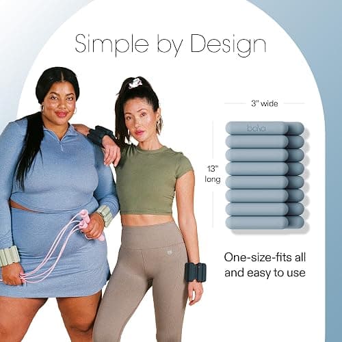 Bala Bangles Wrist & Ankle Weights for Women & Men - Adjustable Silicone Weighted Bracelet Set for Gym, Yoga, Pilates, Cardio & Strength Training - Wearable Arm & Leg Workout Weights thumbnail 4