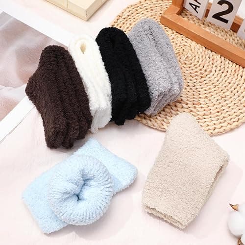 Halinuia 6 Paare Kuschelsocken Damen Warme Flauschige Socken Kuschel Bettsocken Schlafsocken Thermosocken Dicke Wintersocken Haussocken für Weihnachten als Geschenke 36-41 thumbnail 7