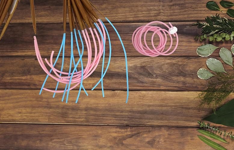 MEYAGO 2PCS PVC Knitting Stitches Holder Barber Cord Stitch Markers Knit Stiches Keeper PVC Knitting Cords with Knitting Needle Stoppers in Storage Tin thumbnail 6