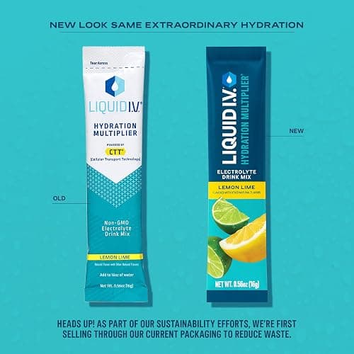 Liquid I.V.® Hydration Multiplier - Lemon Lime | Electrolyte Powder Drink Mix | 1 Pack (16 Servings) thumbnail 3