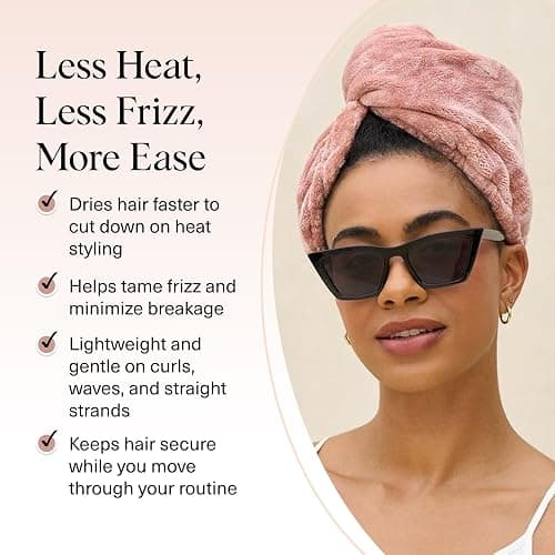 Kitsch Plush Microfiber Hair Towel Wrap for Women – Ultra Absorbent Microfiber Bath Towels for Wet, Curly, Long or Short Hair – Anti-Frizz Hair Wrap, Great Hair Care Gifts for Women thumbnail 3