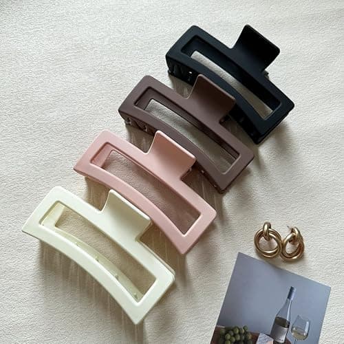 Bmobuo 5 Inch Extra Large Claw Clips for Strong Hold - XL Jumbo Matte Hair Clips 4PCS Oversized Giant Clips for Long Curly Hair for Women thumbnail 7