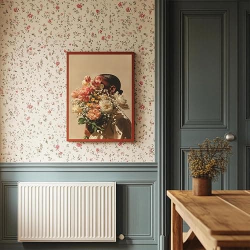 Black Woman Canvas Wall Art Elegant Black Girl Canvas Art 16x24in Unframed | African American Women Wall Decor, African American Woman With Flowers Painting Artwork For Living Room Bedroom Dorm thumbnail 3