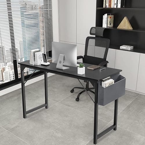 DUMOS 32 Inch Small Computer Office Desk Modern Simple Style Writing Study Work Table for Home Bedroom - Modern Black thumbnail 9