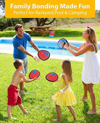 JoyCat Toss and Catch Ball Game for Kids, 4 Paddle Sticky Ball Set, Toddler Baseball Catch Toy, Outdoor Game for Beach, Yard&Camping, Family Sports Easter Basket Stuffer Gift for Boys Girls Ages 3-12 thumbnail 8