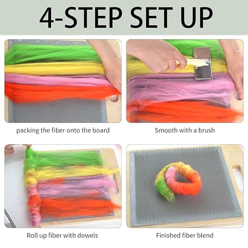Wool Blending Board Carding Brush Set with Board and Brush for Rolags thumbnail 5