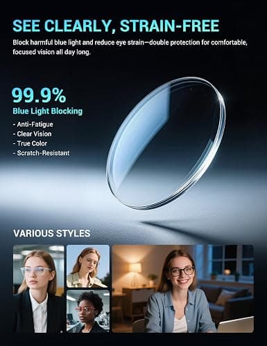 TIJN Olisa Blue Light Blocking Glasses for Women Men,Oval Glasses Frame Bluelight Glasses for Gaming/Computer/Screen thumbnail 6