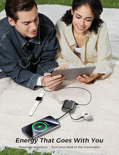 Portable Charger with Built in Cables & Wall Plug,10000mAh Power Bank, 4 Outputs,22.5W USB C Fast Charging,Slim Travel Essential Battery Pack with LED Display for iPhone 17/16/15/14 Series, Samsung thumbnail 7