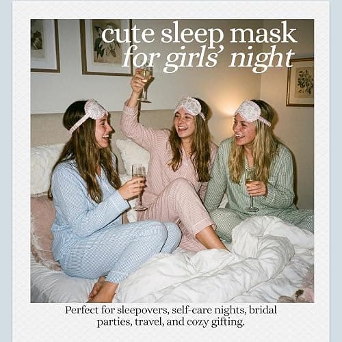 Satin Sleep Eye Mask - Floral Print - Pink | Soft satin sleep mask with adjustable strap for travel, naps, meditation, flights & restful sleep anywhere thumbnail 6