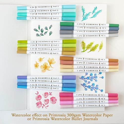 Primrosia 24 Pastel Dual Tip Markers, Fine Tip and Brush Pens. Perfect for art, illustration, drawing, calligraphy and bullet journals thumbnail 6