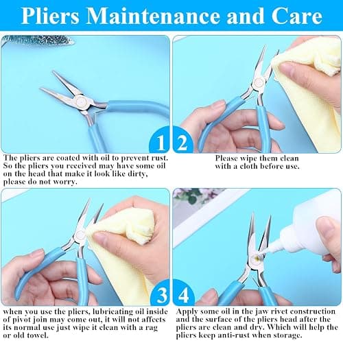 Shynek 3pcs Jewelry Making Plier Tools with Needle/Chain/Round Nose Pliers and Wire Cutter for Jewelry Repair, Wire Wrapping, Crafts, Jewelry Making Supplies thumbnail 3