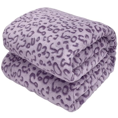 Purple Throw Blanket, Cozy Soft Warm Small Blanket for Couch Room Decor, All Season Purple Gifts for Kids Girls 40x50 Inches - Image 1