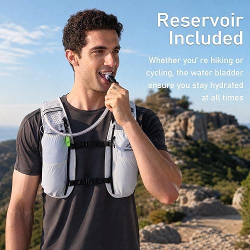 SEMSTY Running Hydration Vest 5L,Running Vest Pack with 1.5L Water Bladder,Lightweight Water Backpack for Hiking Running Cycling thumbnail 7