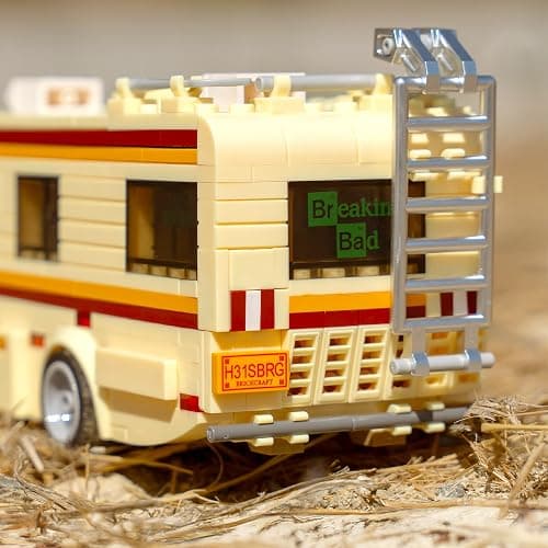 Brickcraft Officially Licensed Breaking Bad RV Building Kit (477 Pieces) Walter White’s Rolling Camper Van Set with Secret Lab Interior, TV Show Collectible Model, Display Toy for Fans and Adults thumbnail 6