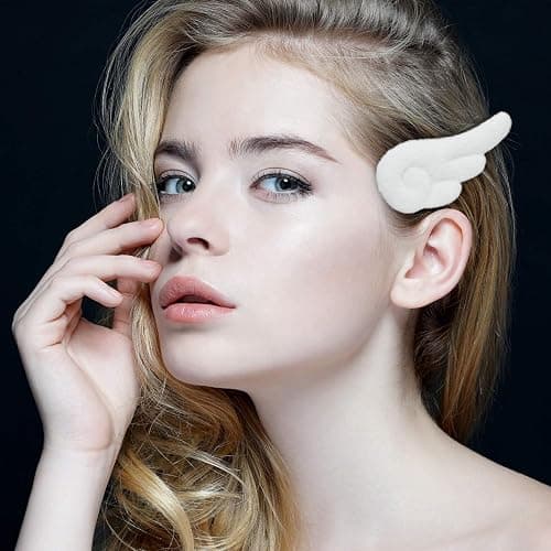 WILLBOND 3 Pairs Angel Hair Clips Christmas Cute Hair Barrettes Leather Clips Cosplay Cartoon Hairpins Adorable Plush Barrettes Accessories for Valentine Women Girls Gift thumbnail 5