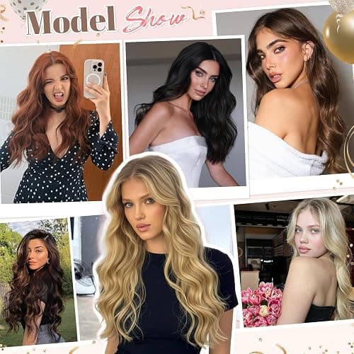 Fliace Clip in Hair Extensions for Women Dark Brown Long Wavy Hair Extensions Clip Ins 6PCS 24 Inch Synthetic Soft and Natural Thick Hair Pieces for Women thumbnail 3