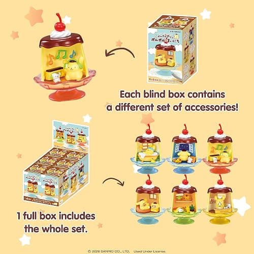 Hamee RE-Ment Hello Kitty and Friends Blind Box Diorama Miniature Figure Set for Birthday Gift, Party Favor, Collectible Figurine, Sanrio Fan (Pompompurin Daily Moments) – 1 Pc. Mystery Set thumbnail 6