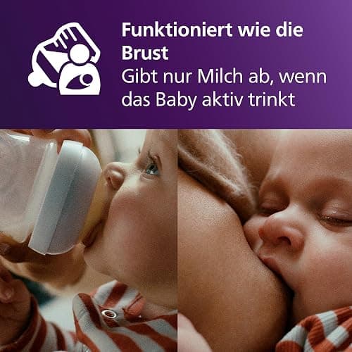 Philips AVENT Babyflaschen mit AirFree Ventil, Geschenkset für Neugeborene – 4 Babyflaschen, ultra soft Schnuller und Flaschenbürste, Babys von 0–12 Monaten und älter (Modell SCD657/11) thumbnail 3