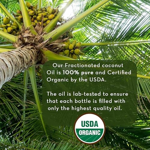 Pure Body Naturals Organic Fractionated Coconut Oil for Skin and Hair, 4 fl oz - Liquid Carrier Oil for Diluting Essential Oils, Hair Growth & Skin Moisturizer thumbnail 2