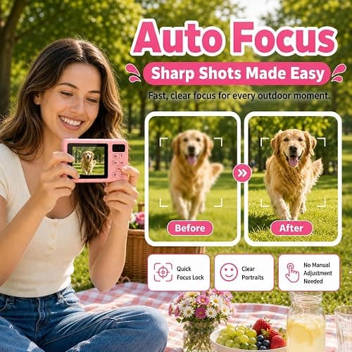 Maxmango D70 4K Underwater Digital Camera - 48MP 10FT Waterproof Camera for Snorkeling - Dual Screen Selfie Compact Floatable Camera with 16GB Card - Point and Shoot Digital Cam 1200mAh Battery -Pink thumbnail 6