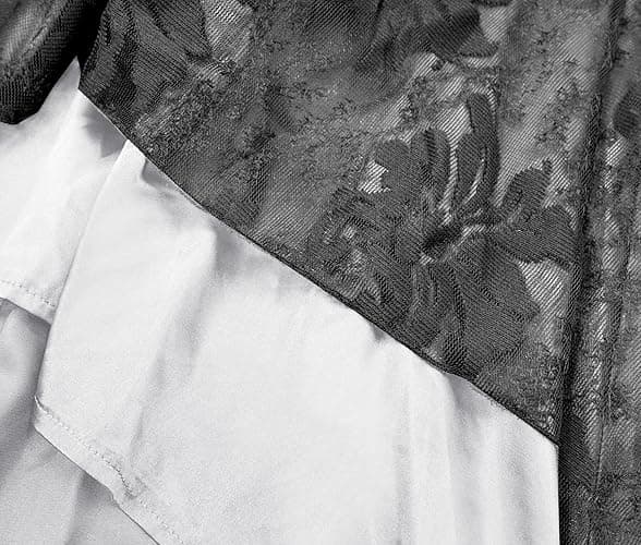 Women’s Vintage Steampunk Dress Spaghetti Strap Bandage Dresses Floral Lace High Low Dress Lolita Halloween Costumes - Small - A-white thumbnail 5