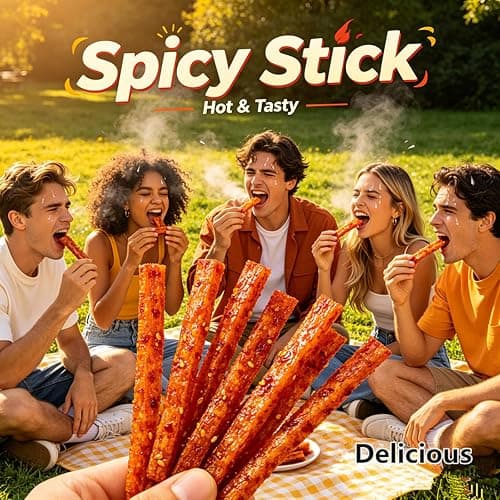 4 Pcs Latiao Spicy Gluten Strips,Chinese Special Casual Spicy Snack Food, Made From Wheat/Chili/Spice, Low Sugar and Low Calories, Best Vegan,Casual Office Outdoor Parties Snacks(100gx4) (4-pack-1) thumbnail 2