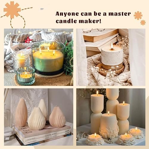 PIUH 2-in-1 Candle & Soap Making Kit for Beginners, All in one Complete DIY Craft Kit to Make Handcrafted Soap Bars + Scented Candles with Melting Pot, Wax, Soap Base, Molds, Fragrance Oils and Dyes thumbnail 5
