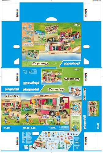 Playmobil 71441 Roulotte café Boutique - Country - avec 4 Animaux et 3 Personnages - Jouet fabriqué avec Plus de 80% de matériaux recyclés ou biosourcés en Moyenne. Dès 4 Ans thumbnail 9
