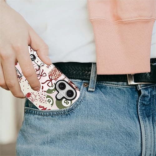 ZHEGAILIAN Case for iPhone 17,Durable Drop Protection Shockproof Silicone + Hard PC 2 in 1 Hybrid Protective Cover with Stylish Pattern Design - Retro Collage 8 Ball Cherry thumbnail 7