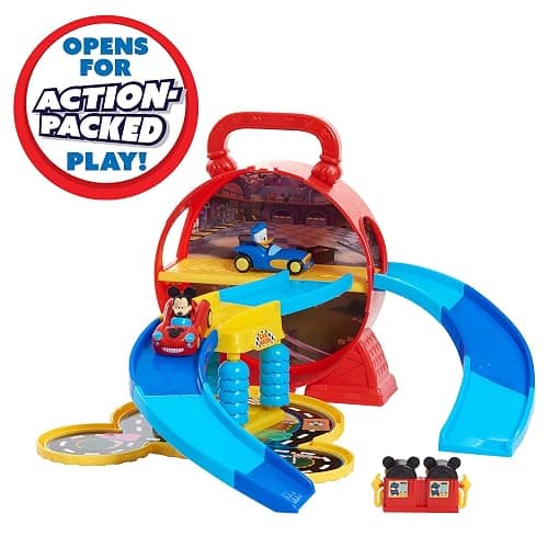 Disney Junior Mickey Mouse Stow ’n Go Garage, Figure and Vehicle Playset, Kids Toys for Ages 3 Up by Just Play thumbnail 4